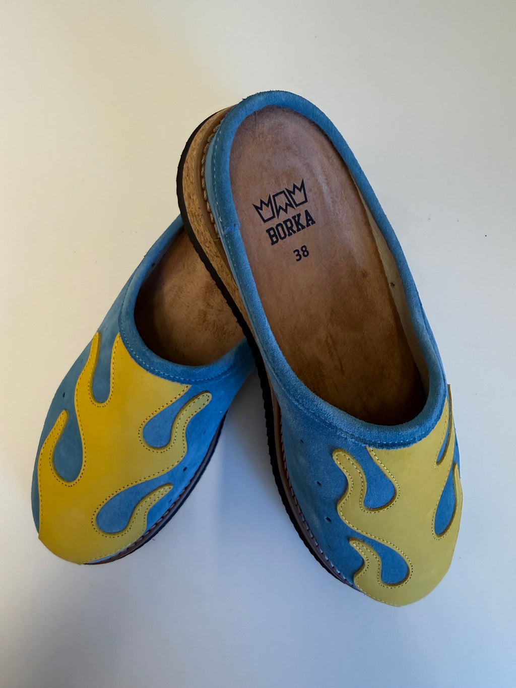 Flame Slipper Light Blue/Yellow